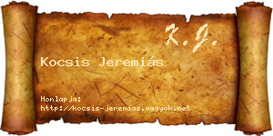 Kocsis Jeremiás névjegykártya