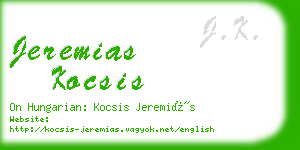 jeremias kocsis business card